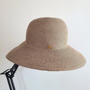 Eric Javits Tan Hampton Squishee Straw Hat EUC